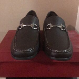 Salvatore Ferragamo Florence Italy shoes size 13 color Hickory Calf